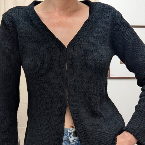 Massimo Dutti Knit Cardigan with Hook Fastenings - Picture 4 of 8